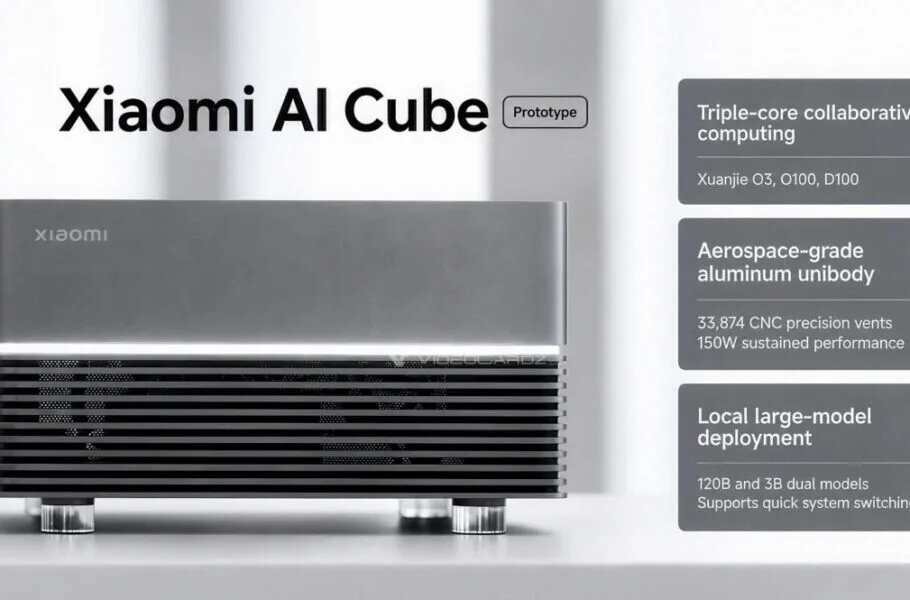 معرفی مینی پی‌سی شیائومی AI Cube با تراشه‌های XRING و قابلیت‌های پیشرفته
