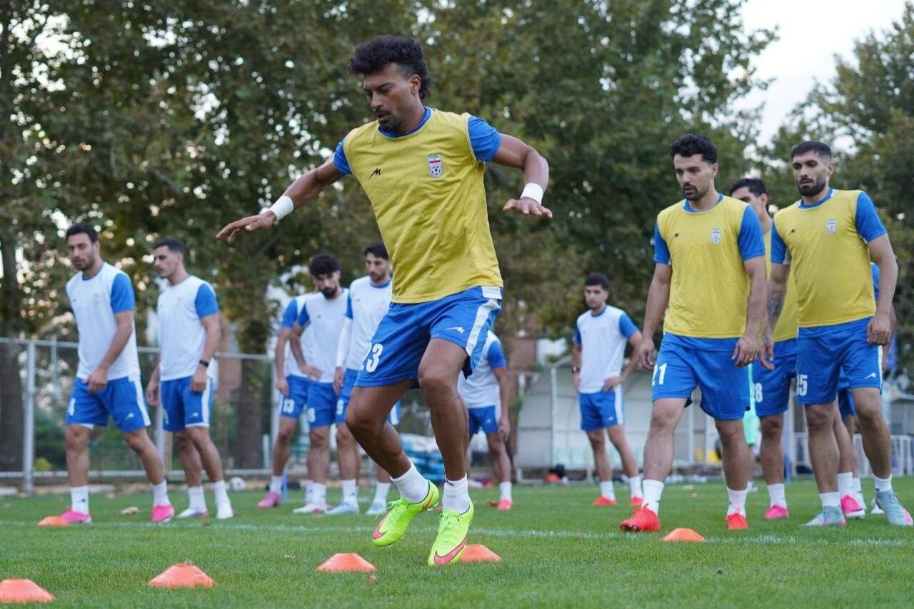 تمرینات تاکتیکی تیم ملی فوتبال در مرکز ملی فوتبال ایران