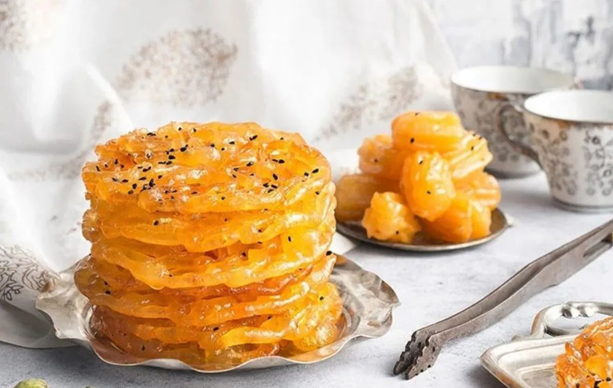 طرز تهیه زولبیا بامیه خانگی در ماه رمضان | آموزش قنادی