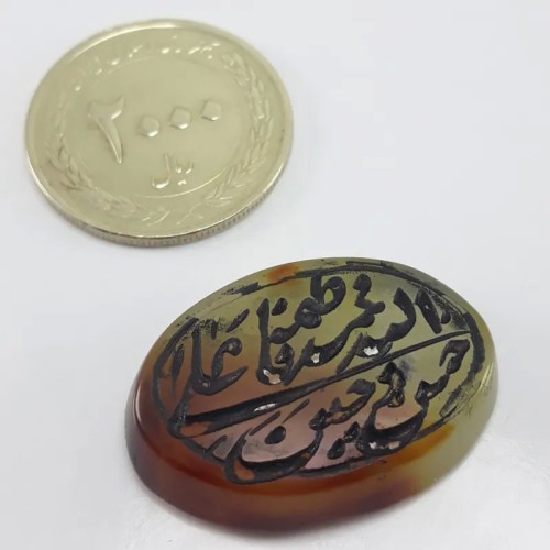 فروش نگین عقیق خطی کهنه با ضمانت و قیمت مناسب