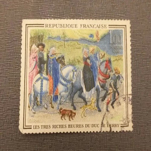 فروش تمبر فرانسه قدیمی و زیبا ، پارگی در گوشه(کد1549)