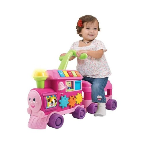 واکر و قطار پایی کودک صورتی Winfun مدل