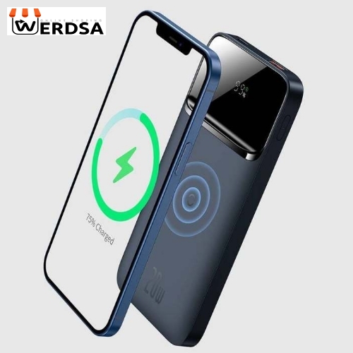 شارژر همراه بی سیم باسئوس مدل Magnetic Wireless 10000 میلی‌آمپر
