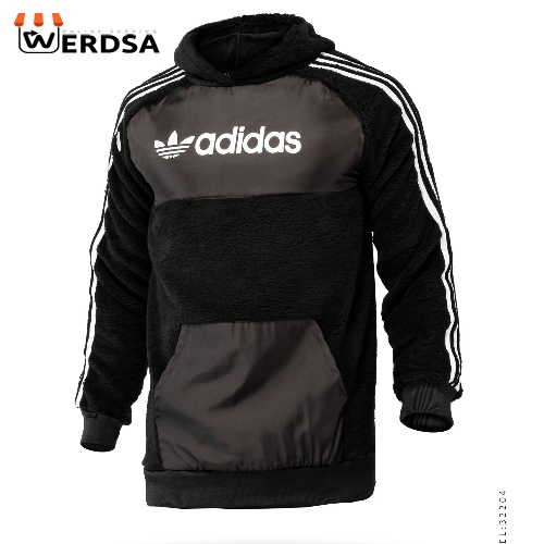 هودی مردانه کلاهدار مشکی Adidas مدل 32204