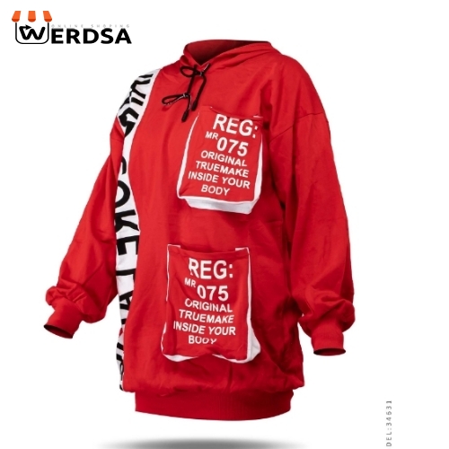 هودی لانگ کلاهدار زنانه Pink مدل 34631