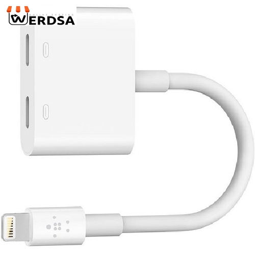 کابل مبدل لایتنینگ 2x1 بلکین F8J198BTWHT طول 14سانتیمتر