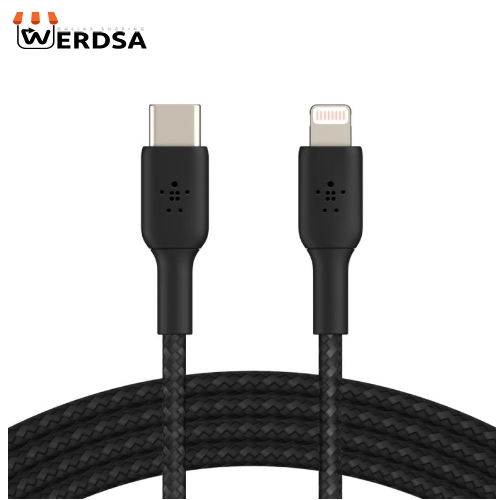 کابل تبدیل USB-C به لایتنینگ بلکین مدل CAA004bt1MBK Fast Charge طول 1 متر