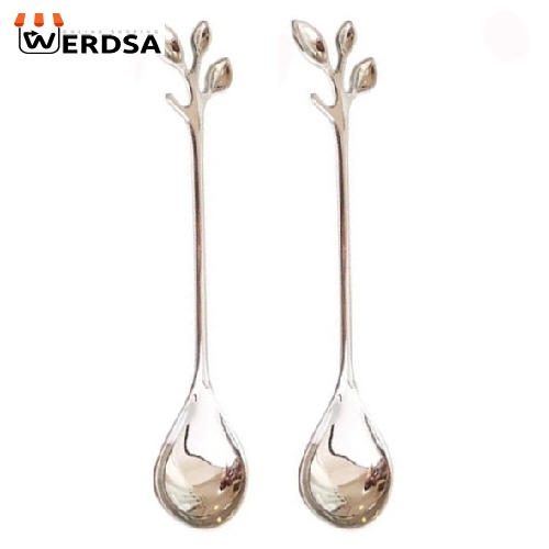 قاشق چای خوری مدل گلبرگ بسته دو عددی