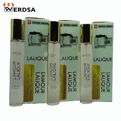 عطر جیبی زنانه سوئیس آرمی مدل لالیک لامور حجم 35 میلی لیتر مجموعه 3 عددی