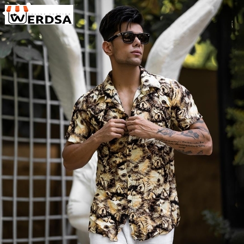 خرید پیراهن هاوایی Wolf-Z مدل 1884