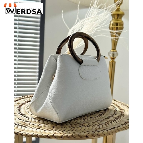کیف دستی زنانه با دسته چوبی شرینگ