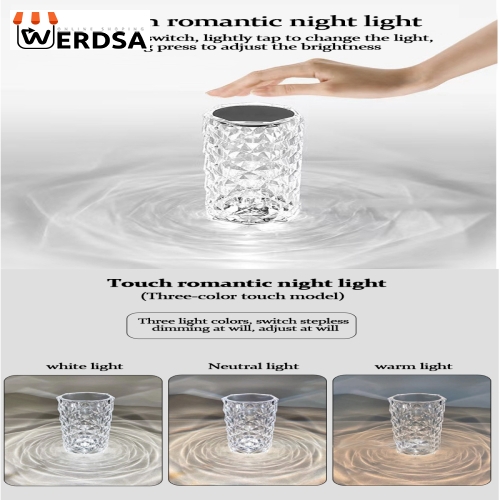 چراغ آباژور رومیزی کریستالی مدل رز