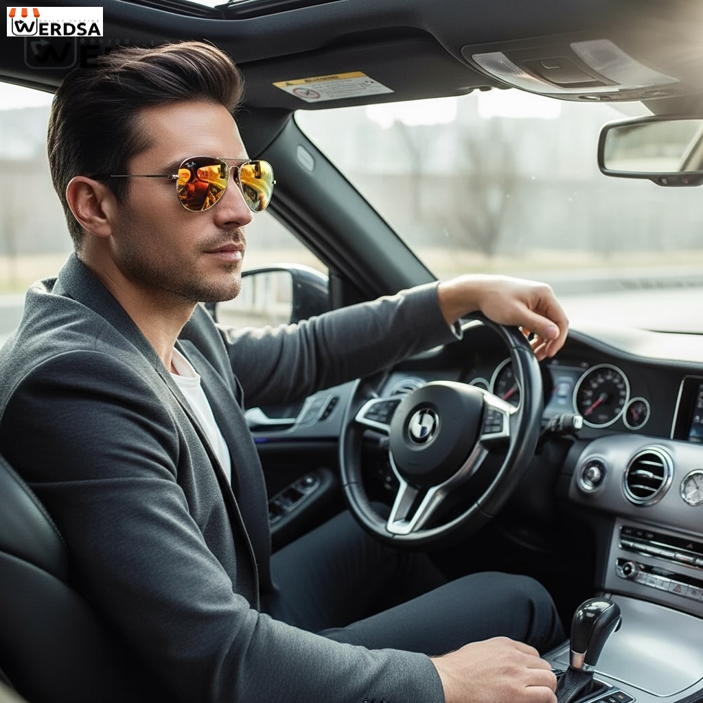 عینک افتابی مردانه شیشه زرد ray-ban qb2457 کد 1484