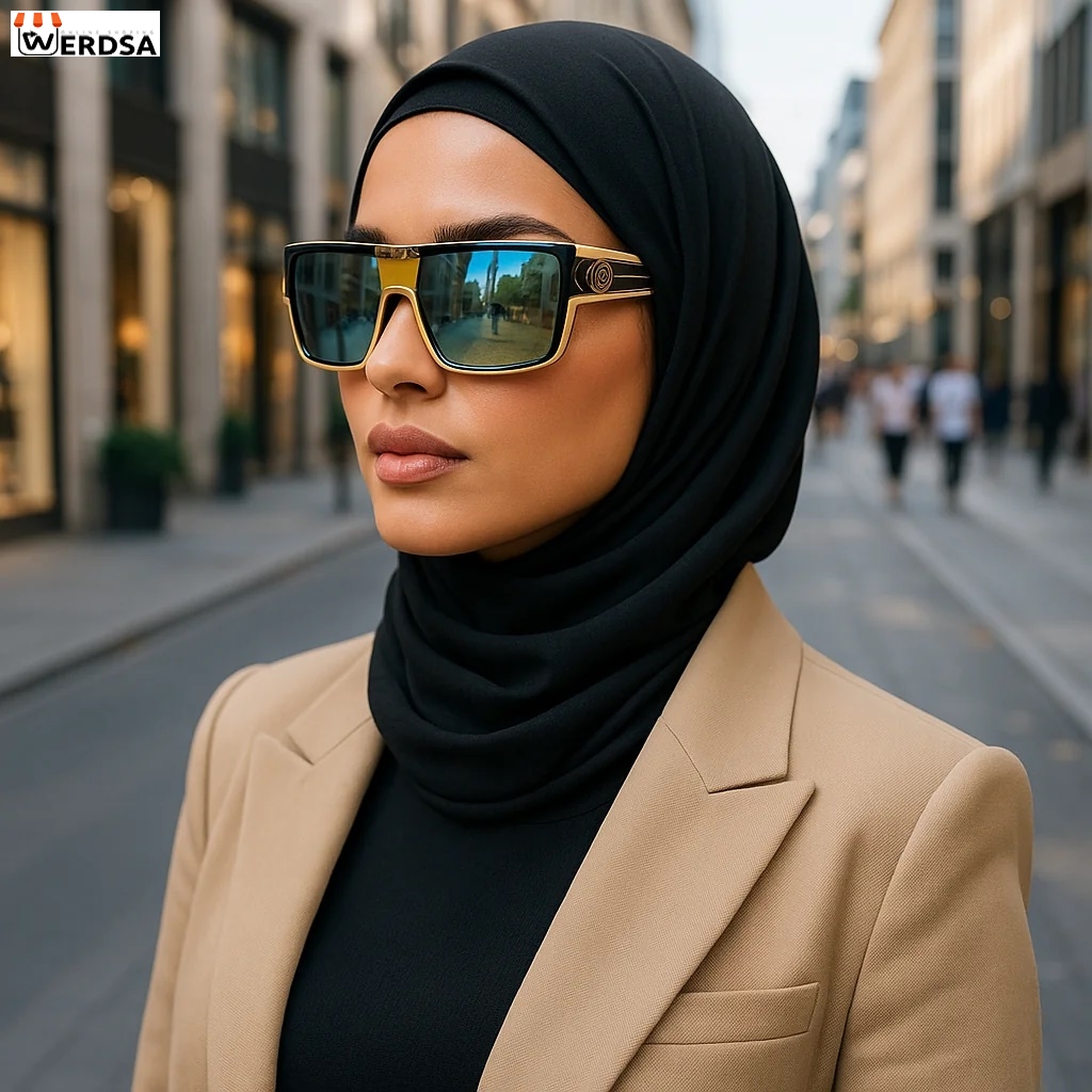 عینک آفتابی زنانه اوربیت نسکافه‌ای با لنز سبز آبی آینه‌ای 1461