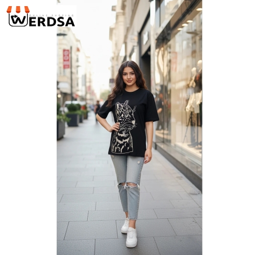 تیشرت آستین کوتاه طرح دار پلنگ مدل T40 محدود