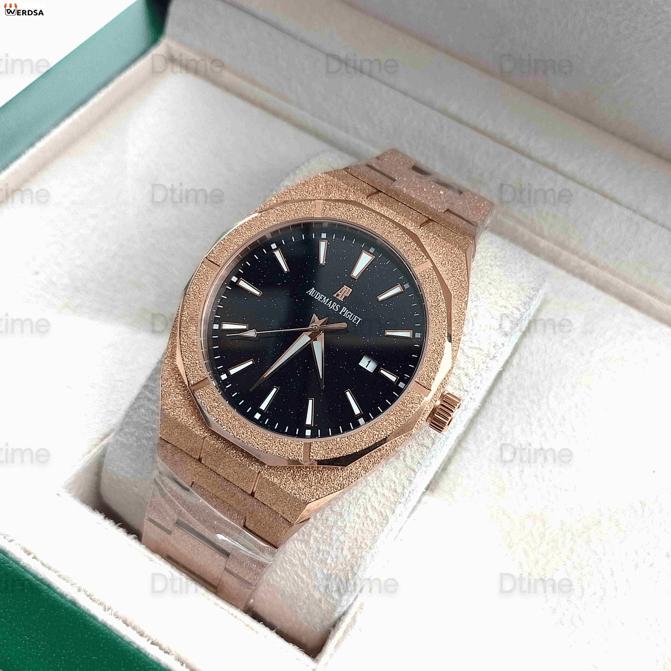 ساعت مردانه ادمارس پیگه AP رزگلد صفحه مشکی اکلیلی