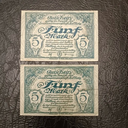 خرید 2 اسکناس کمیاب 5 مارک آلمان 1918 وردسا