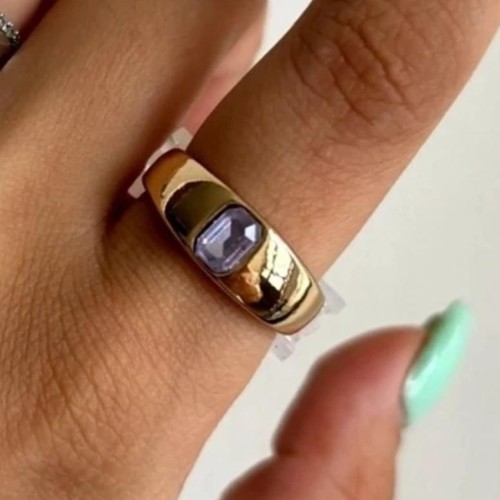 خرید انگشتر گنبدی نگین یاسی وردسا با طراحی مدرن