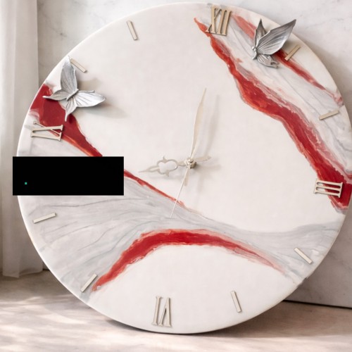 فروش ساعت دیواری طوسی زرشکی با موتور تایوانی