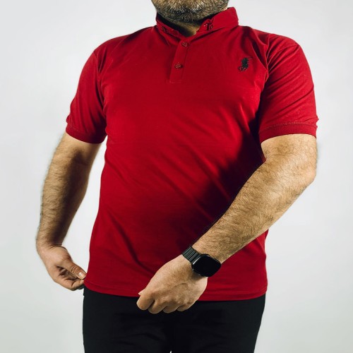 پولوشرت مردانه آستین کوتاه قرمز مدل 1426