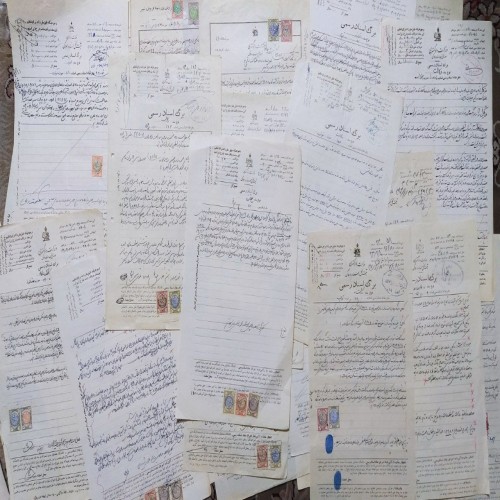 فروش مجموعه 40 عددی اوراق محضری پهلوی تمبردار