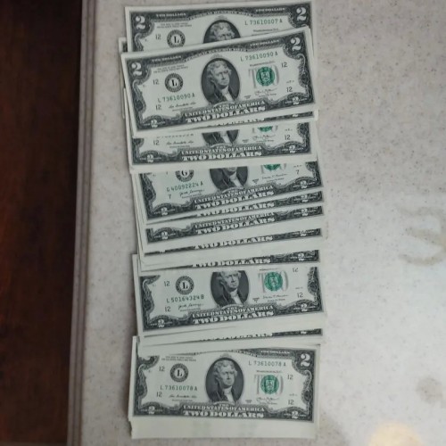 فروش 20 برگ اسکناس 2 دلار امریکا اصل و خشک