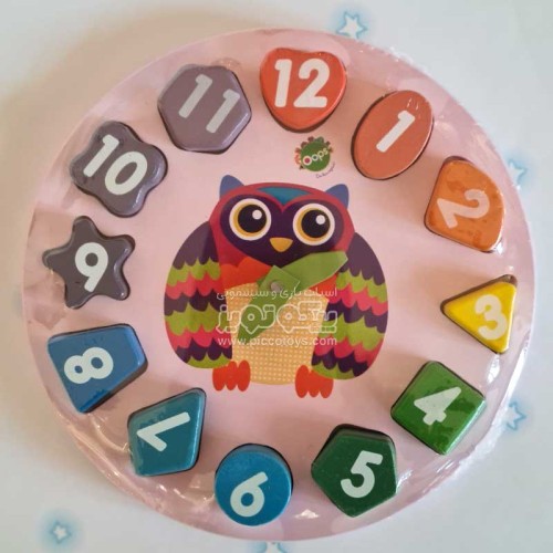 ساعت آموزشی چوبی اوپس طرح جغد - کد P/1400630