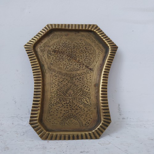 فروش سینی برنجی قدیمی زیر سماوری قلم زنی آنتیک