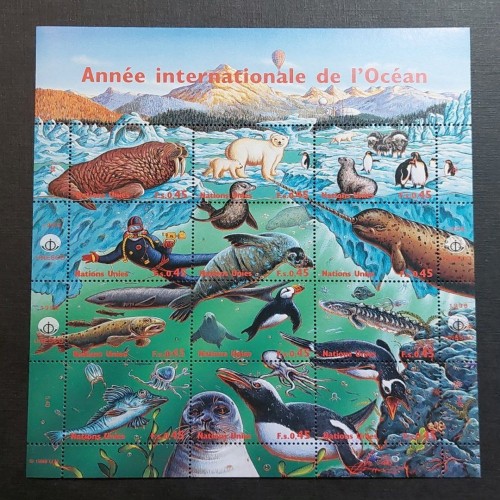 فروش مینی شیت سازمان ملل ژنو 1998 سال جهانی اقیانوس