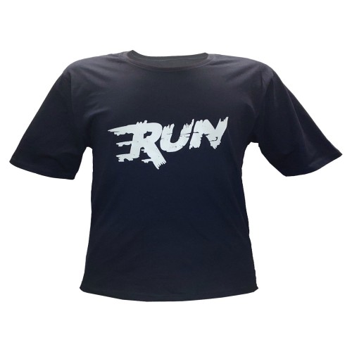 تیشرت مردانه سورمه ای RUN مدل 1145 با سایزهای L و XL