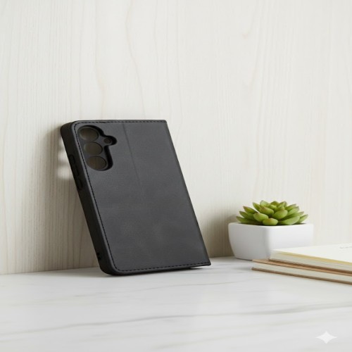 کیف چرم مصنوعی پریمیوم سامسونگ Galaxy A16 مشکی و قهوه‌ای