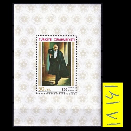 فروش شیت تمبر پنجاهمین سالگرد جمهوریت ترکیه،اتاتورک