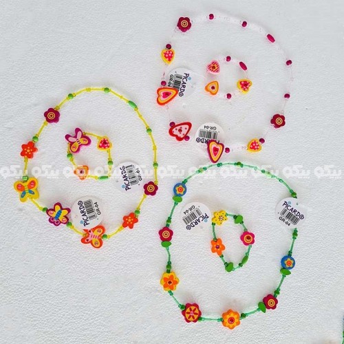 ست دستبند و گردنبند چوبی کد GR 04