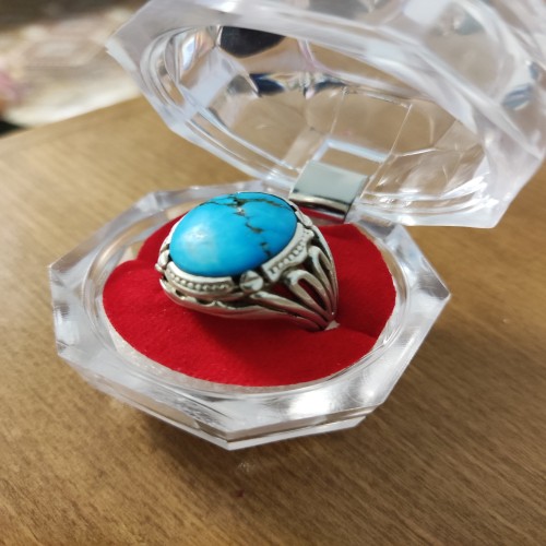 فروش انگشتر فیروزه مصری شجری با بهترین نقره