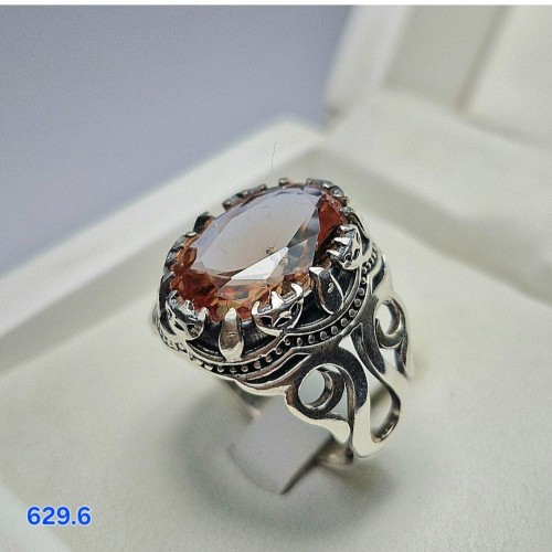 انگشتر نقره الکساندریت معدنی زیبا و چشم نواز