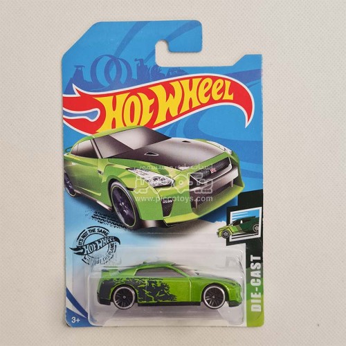 ماشین اسباب بازی نیسان GTR سبز Hot Wheel کوچک