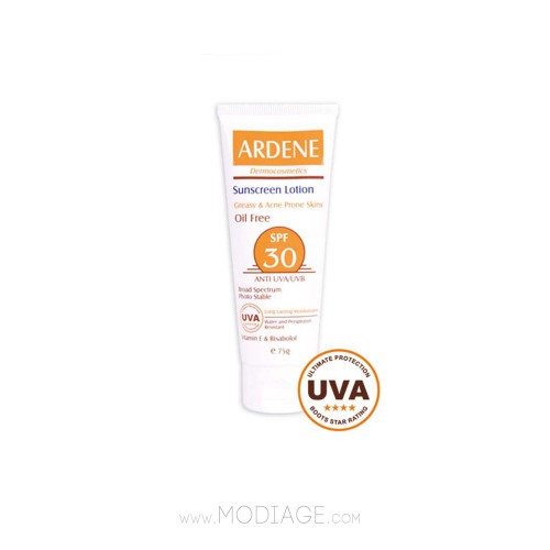 لوسیون ضد آفتاب فاقد چربی SPF30 آردن مناسب پوست‌های حساس