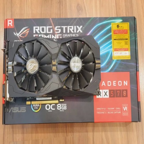 کارت گرافیک Asus RX570 8GB با جعبه و سالم
