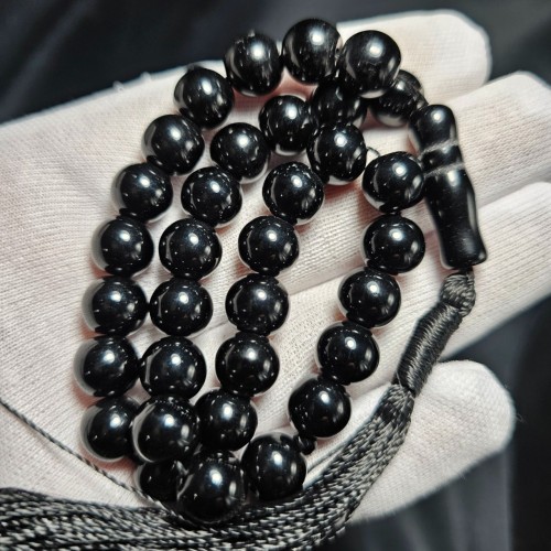 خرید تسبیح 33 دانه سنگ اونیکس سیاه با کیفیت عالی