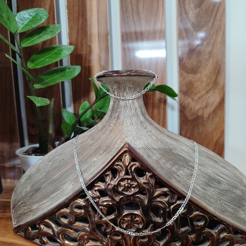 فروش ست زنجیر و دستبند ایتالیا با روکش طلا سفید