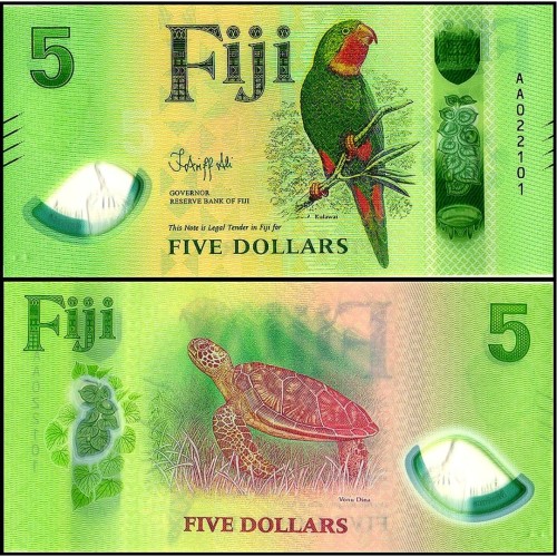 اسکناس نوبرانه 5 دلار پلیمری فیجی 2026 با کیفیت عالی