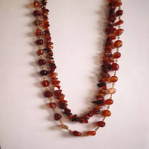 فروش گردنبندسنگی ،دستساز،دولاین،عقیق سرخ