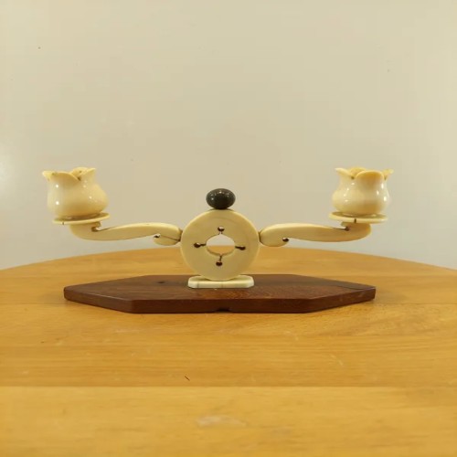 فروش شمعدان آنتیک عاج اروپایی 150 ساله