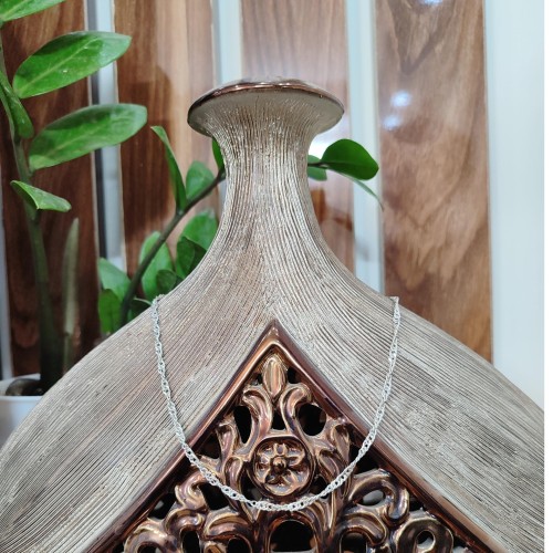 زنجیر نقره ایتالیایی دستساز روکش طلا سفید ارزان