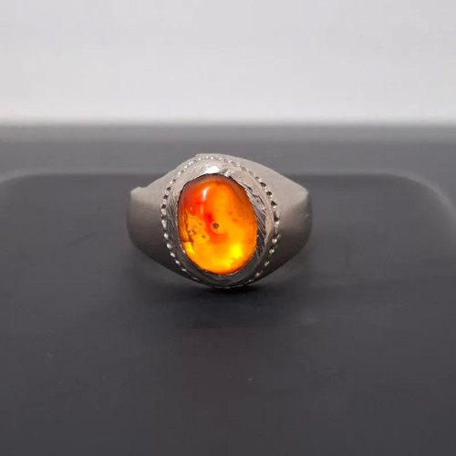 فروش انگشتر برنجی قدیمی با عقیق قدیمی