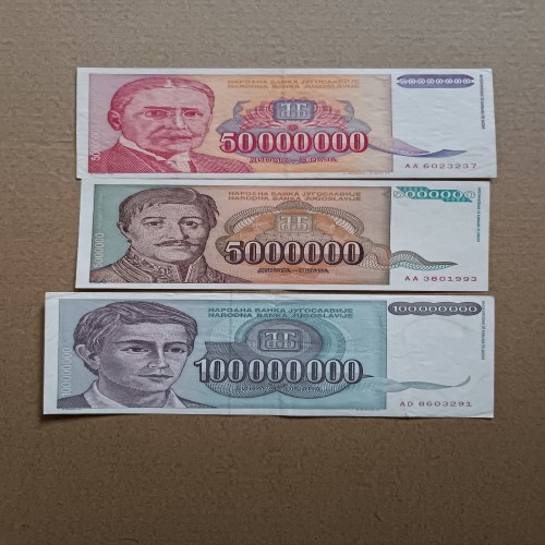 خرید 3 قطعه اسکناس دینار یوگسلاوی وردسا با کیفیت عالی