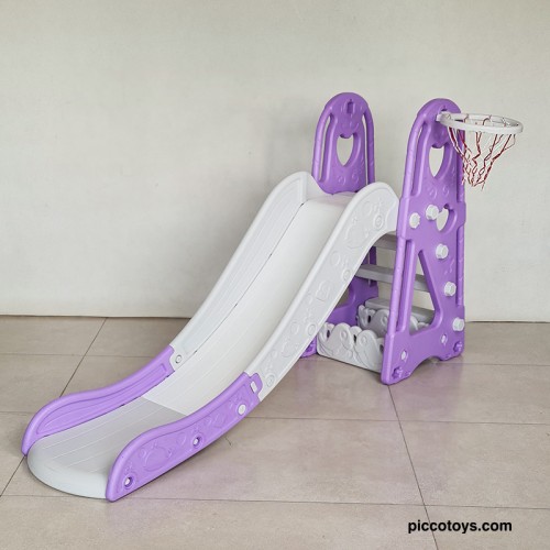 سرسره کودک هپی بنفش با حلقه بسکتبال - کد P/PS5147/B