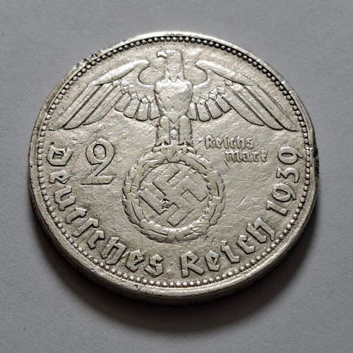 فروش سکه نقره 2 رایش مارک آلمان نازی سال 1939