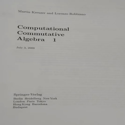 فروش Computational commutative algebra part 1 and 2