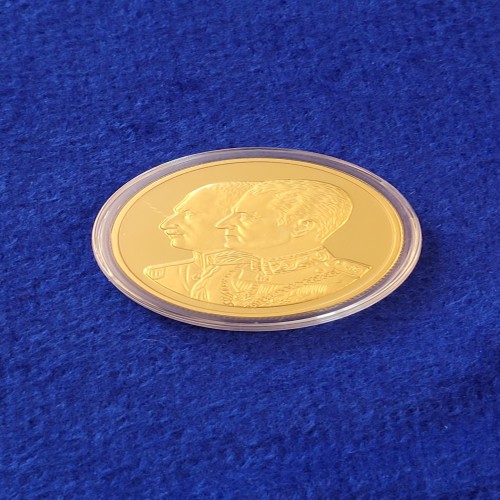 سکه برنز روکش طلا پدر و پسر کمیاب و خاص